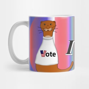 Oliver The Otter I Voted Sticker on Background Mug